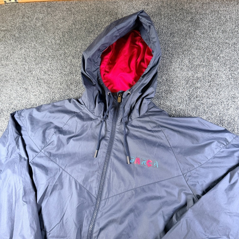 Nike FC Barcelona Barça Windrunner Jacket Men's Medium Navy Blue Hooded Full Zip
